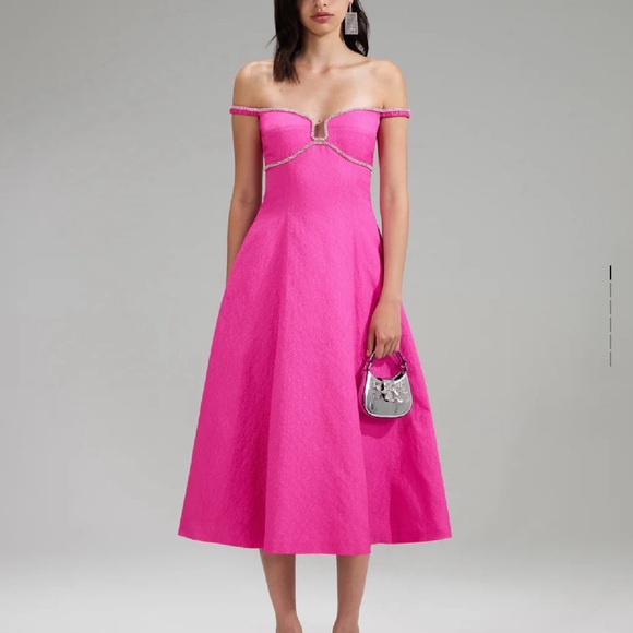NWT Self Portrait Pink Off-Shoulder Dress - Picture 1 of 6